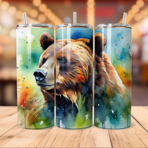 Bear Tumbler Wrap | Animal Png Free Tumbler Wraps PNG