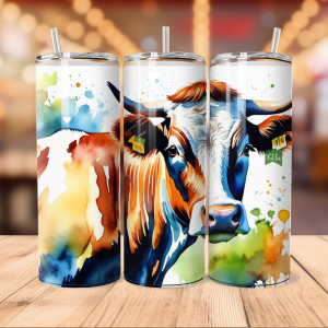 Cow Tumbler Wrap | Farm Animal Png Free Tumbler Wraps PNG