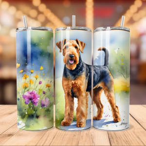 Airedale Terrier Tumbler Wrap Dog | Pet Png Free Tumbler Wraps PNG