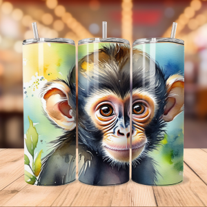 Baby Monkey Tumbler Wrap | Cute png Free Tumbler Wraps PNG