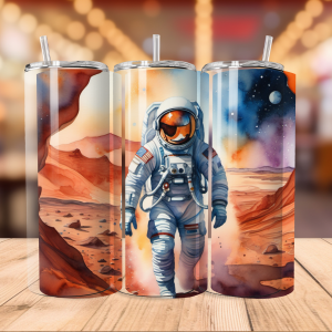 Astronaut Tumbler Wrap | Mars Planet | Space PNG Free Tumbler Wraps PNG