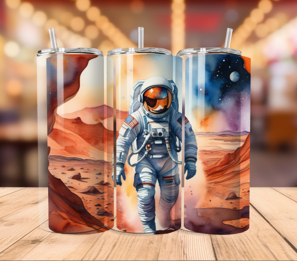 Astronaut Tumbler Wrap | Mars Planet | Space PNG Free Tumbler Wraps PNG