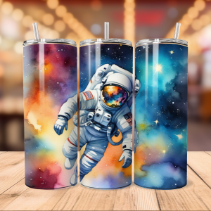 Astronaut Floating Tumbler Wrap | Spaceman PNG Free Tumbler Wraps PNG