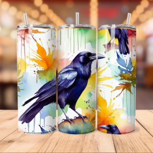 Crow Tumbler Wrap | Bird Animal Png Free Tumbler Wraps PNG