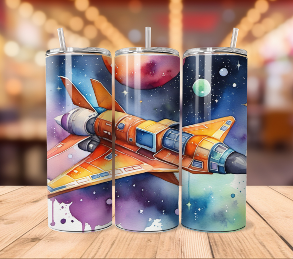 Free Spaceship Tumbler Wrap | Universe PNG Free Tumbler Wraps PNG