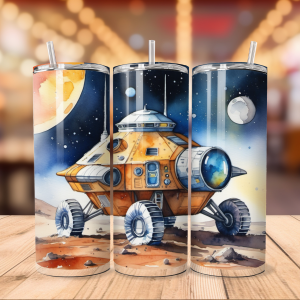 Free Spaceship Buggy Tumbler Wrap | Moon Lunar PNG Free Tumbler Wraps PNG