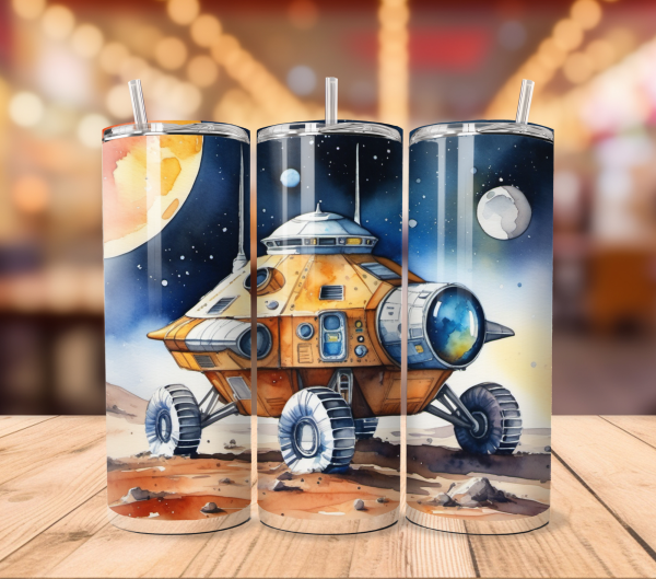 Free Spaceship Buggy Tumbler Wrap | Moon Lunar PNG Free Tumbler Wraps PNG