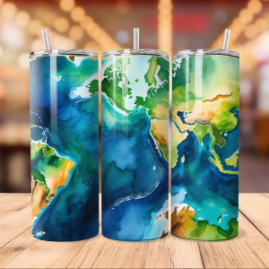 Free Earth Tumbler Wrap | World Planet PNG Free Tumbler Wraps PNG