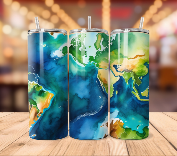 Free Earth Tumbler Wrap | World Planet PNG Free Tumbler Wraps PNG