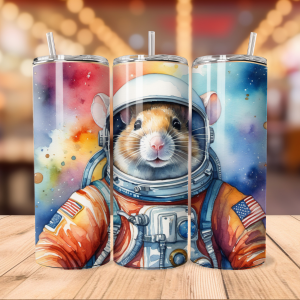 Free Astronaut Mouse Tumbler Wrap | Space PNG Free Tumbler Wraps PNG