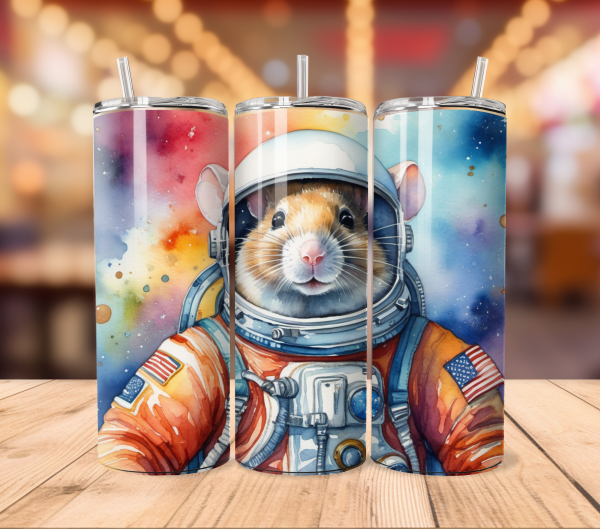 Free Astronaut Mouse Tumbler Wrap | Space PNG Free Tumbler Wraps PNG