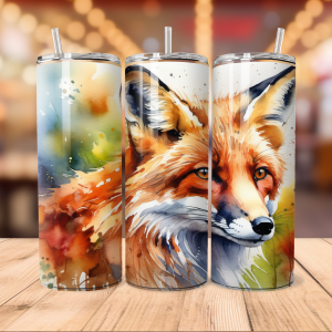 Fox Tumbler Wrap | Animal Png Free Tumbler Wraps PNG