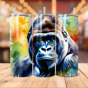 Gorilla Tumbler Wrap | Animal Png Free Tumbler Wraps PNG