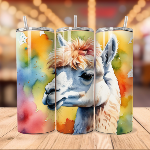 Alpaca Tumbler Wrap | Farm Animal Png Free Tumbler Wraps PNG