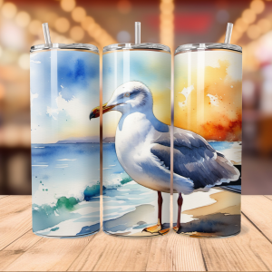 Seagull Tumbler Wrap | Bird Animal Png Free Tumbler Wraps PNG