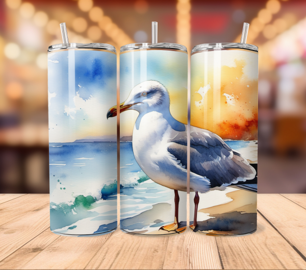 Seagull Tumbler Wrap | Bird Animal Png Free Tumbler Wraps PNG