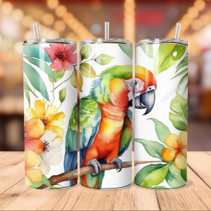 Cute Parrot | Bird Animal Png Free Tumbler Wraps PNG