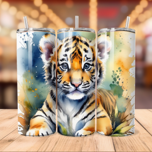 Cute Tiger | Zoo Animal Png Free Tumbler Wraps PNG