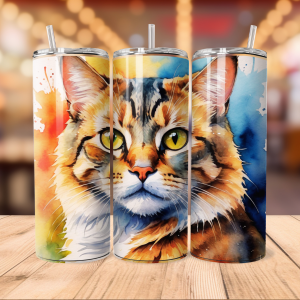 Cat Tumbler Wrap | Pet Animal Png Free Tumbler Wraps PNG