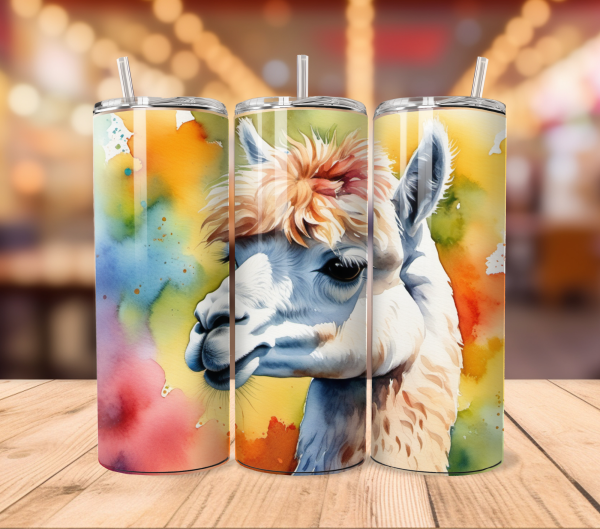 Alpaca Tumbler Wrap | Farm Animal Png Free Tumbler Wraps PNG