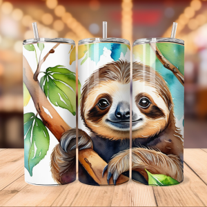 Sloth | Animal Png Free Tumbler Wraps PNG