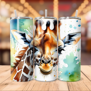 Cute Baby Giraffe | Animal Png Free Tumbler Wraps PNG