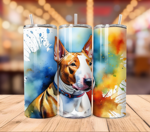 Bull Terrier Dog Tumbler Wrap | Pet png Free Tumbler Wraps PNG