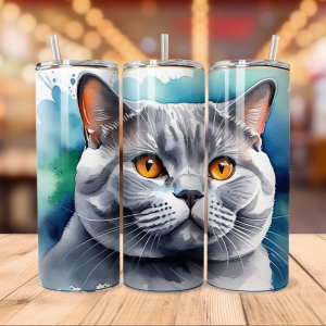 British Shorthair Tumbler Wrap | Pet png Free Tumbler Wraps PNG