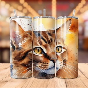 Brown Cat Tumbler Wrap | Pet png Free Tumbler Wraps PNG