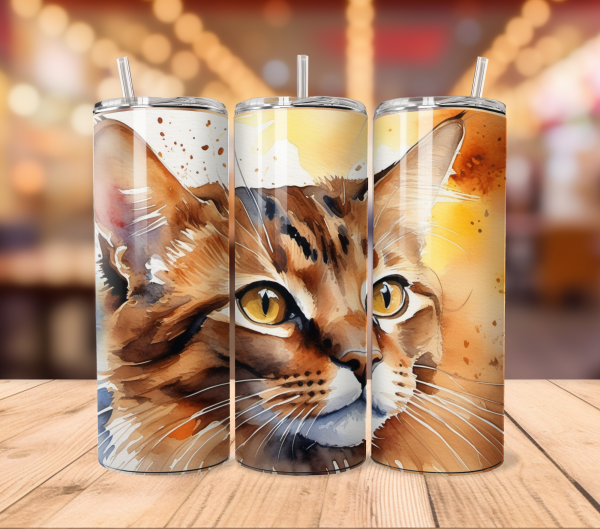 Brown Cat Tumbler Wrap | Pet png Free Tumbler Wraps PNG