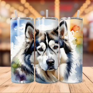 Alaskan Malamute Tumbler Wrap | Dog Pet Png Free Tumbler Wraps PNG