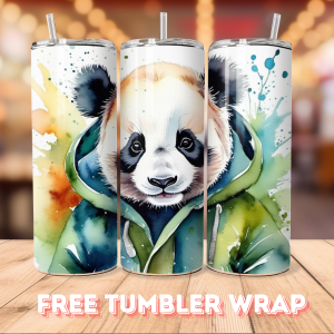 Free Panda Tumbler Wrap PNG Free Tumbler Wraps PNG