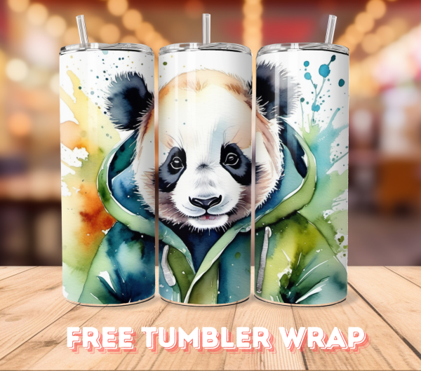 Free Panda Tumbler Wrap PNG Free Tumbler Wraps PNG