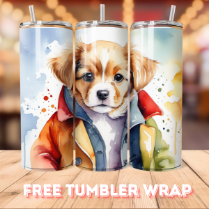 Free Dog Tumbler Wrap PNG Free Tumbler Wraps PNG