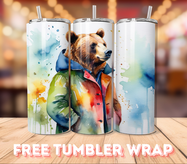 Free Bear Tumbler Wrap PNG Free Tumbler Wraps PNG