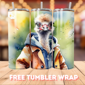 Free Ostrich Tumbler Wrap PNG Free Tumbler Wraps PNG