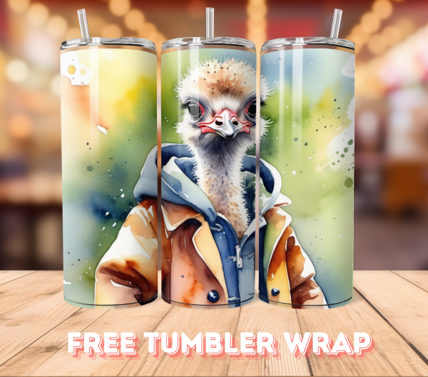 Free Ostrich Tumbler Wrap PNG Free Tumbler Wraps PNG